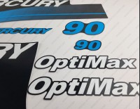 Mercury 90HP Optimax Saltwater Outboard Decal Kit BLUE